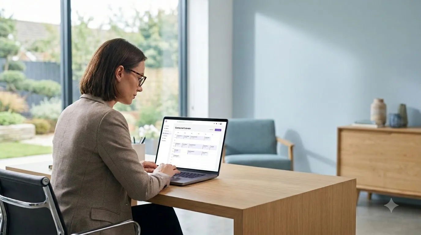 Mental health professional checking schedule